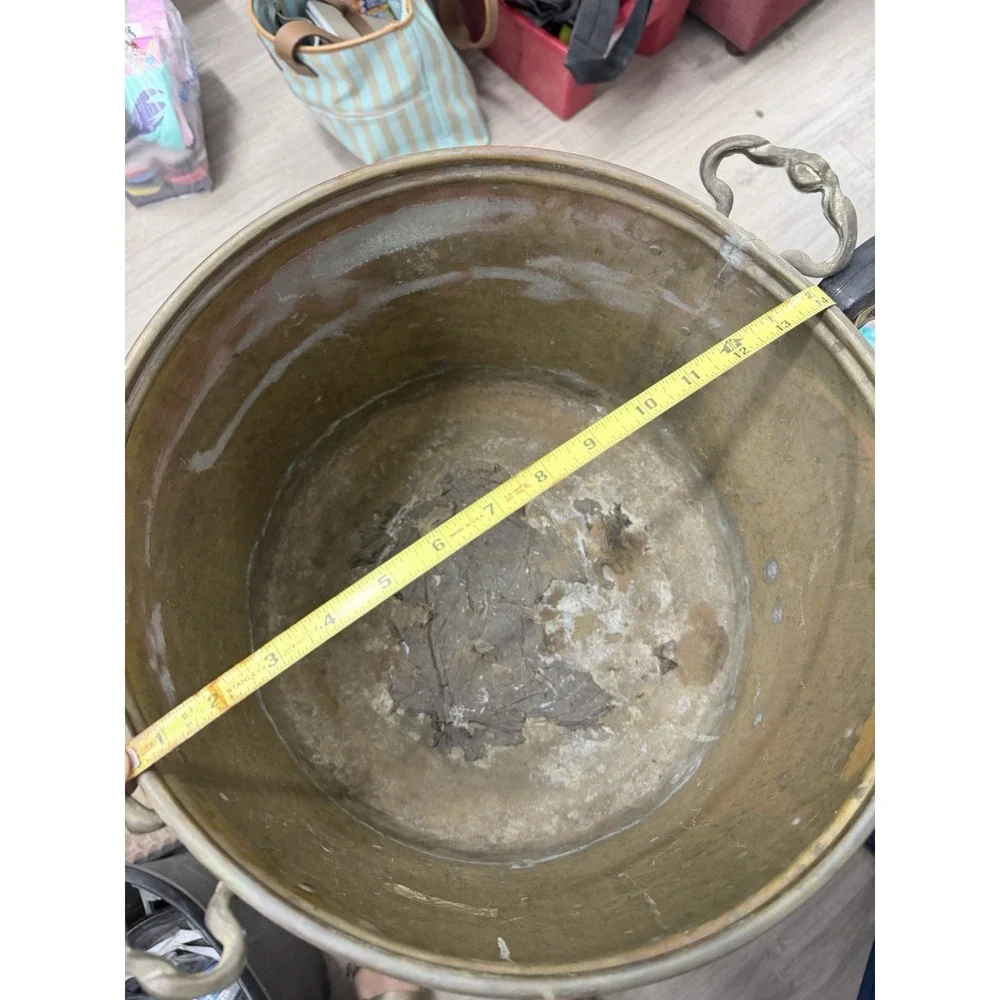 Vintage Copper Jardinniere 14in‎ Round Pot For Planter
